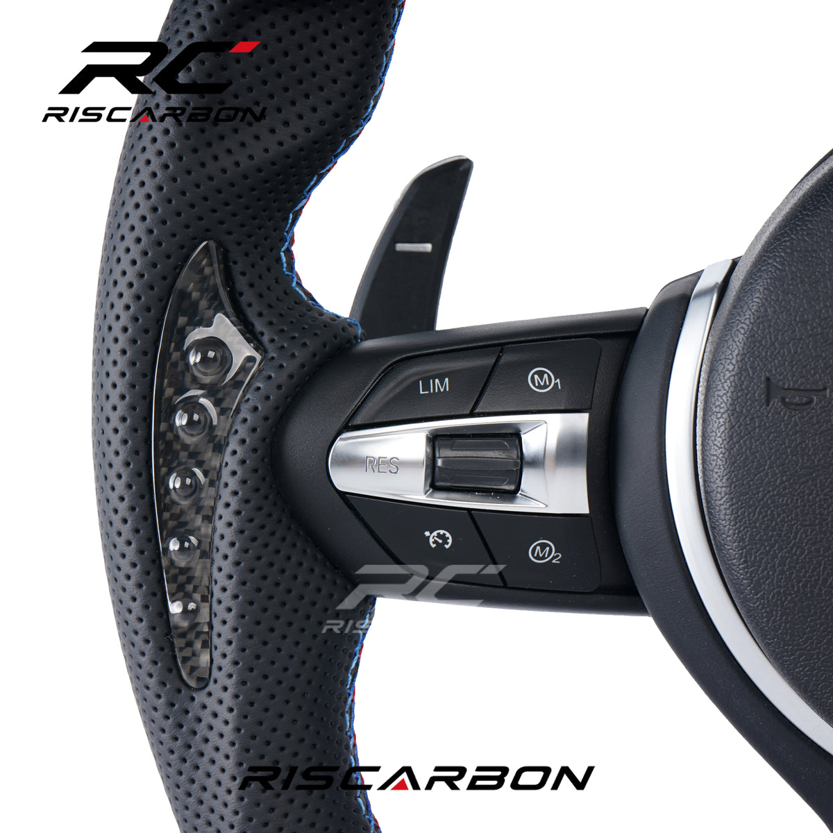 RISCARBON Carbon Fiber Car Steering Wheel for BMW F01F15 F20 F22 F25 F31 F30 F12 F16 F21 F40 F52 New Upgrade M-Sport