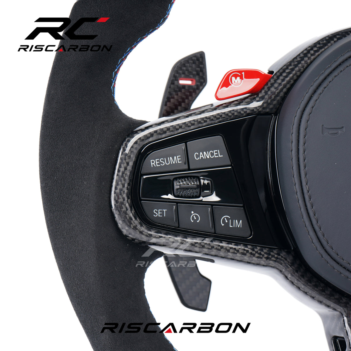 RISCARBON Fit for BMW G Series G20 G80 G22 G82 G30 G31 G32 G11 G12 G10 G25 G40 G42 G01 G02 New Style Auto Carbon Fiber CS Steering Wheel