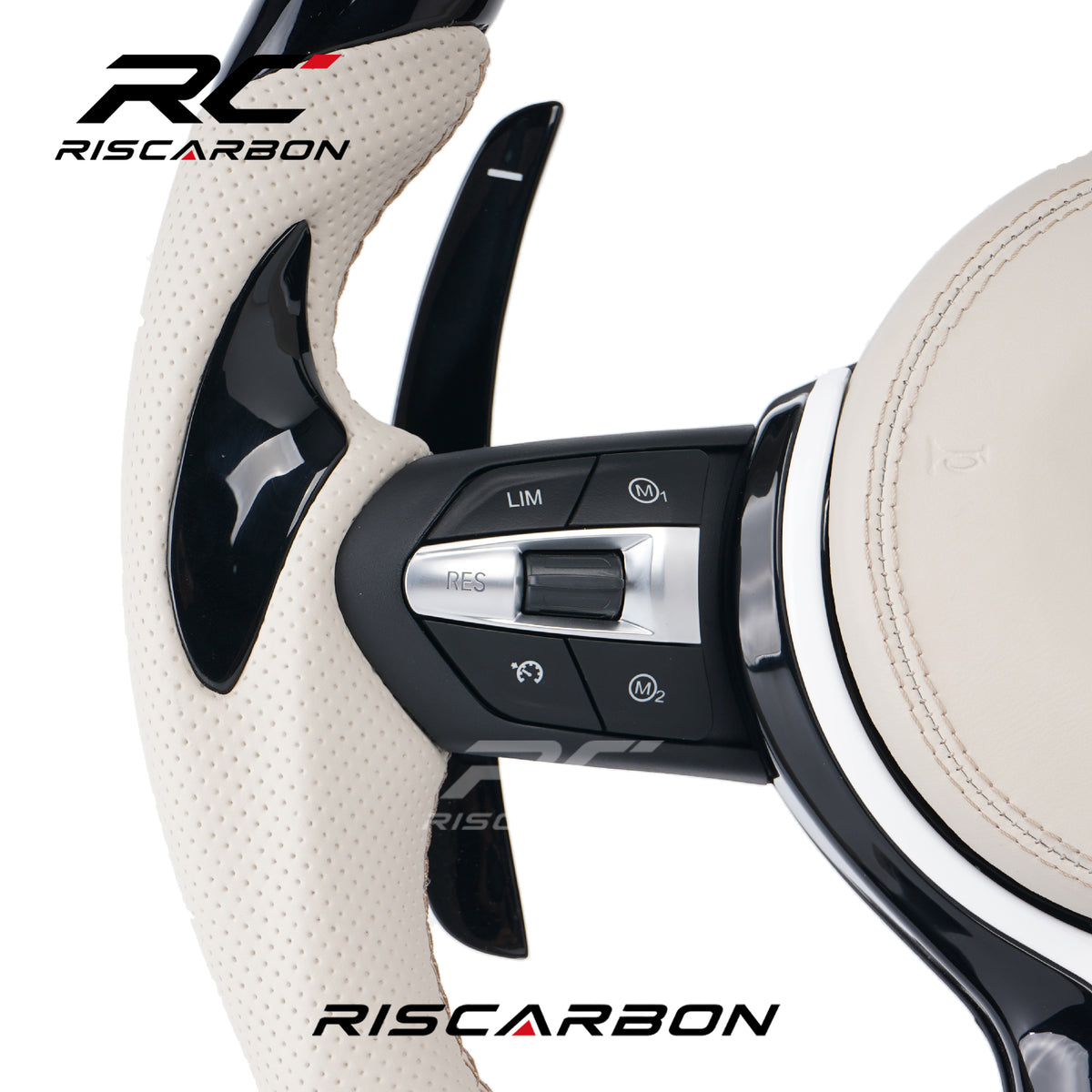 RISCARBON New Upgrade Factory Supply Manufacturer With LED Carbon Fiber Car Steering Wheel for BMW F01 F15 F20 F22 F25 F31 F30 F12 F16