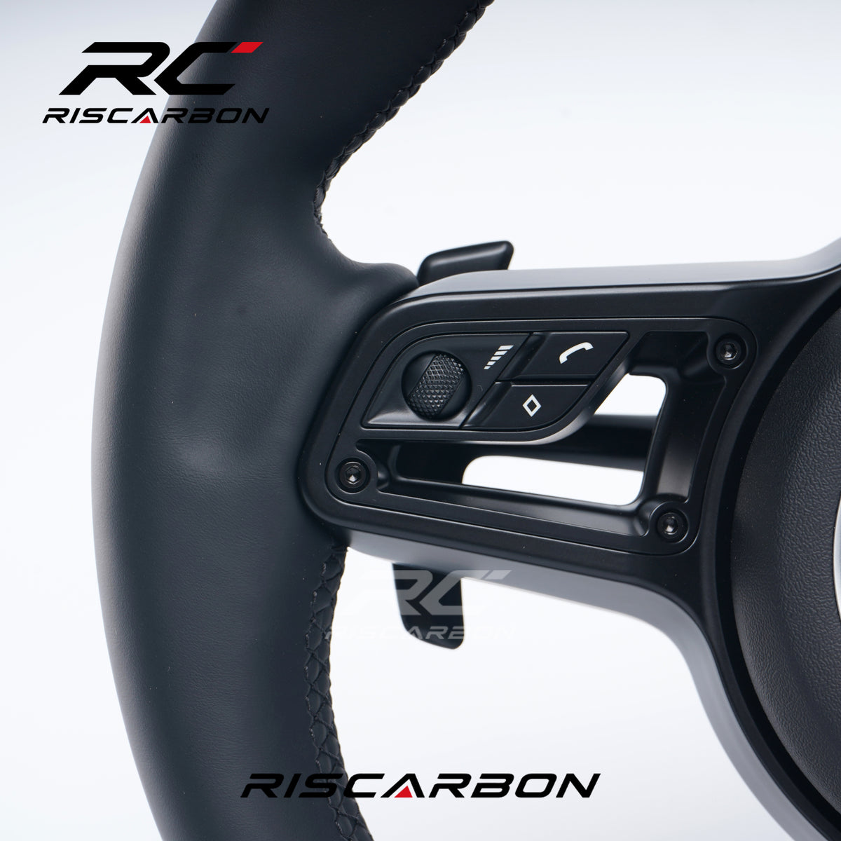 RISCARBON Factory Supply  Full Leather Sports Steering Wheel Accessories for Porsche 991 911 992 718 918 CARRERA GT Macan Cayman
