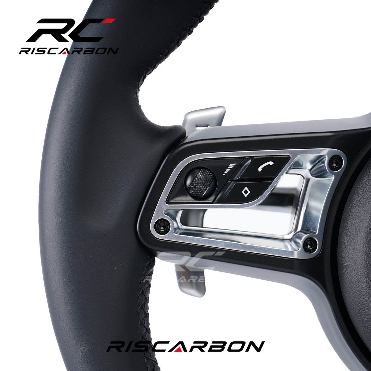 RISCARBON Car Custom High Quality Leather Steering Wheel for Porsche Panamera Macan Cayenne Cayman 911 718 987 970 958 997