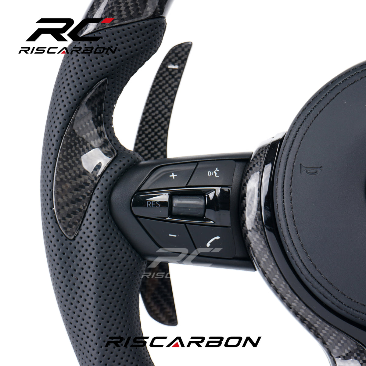 RISCARBON Carbon Fiber Leather Factory Price Car Steering Wheel for BMW E70 E81 E82 E90 E91E92 E93 E87 E88 E89 Customizable for Upgrade