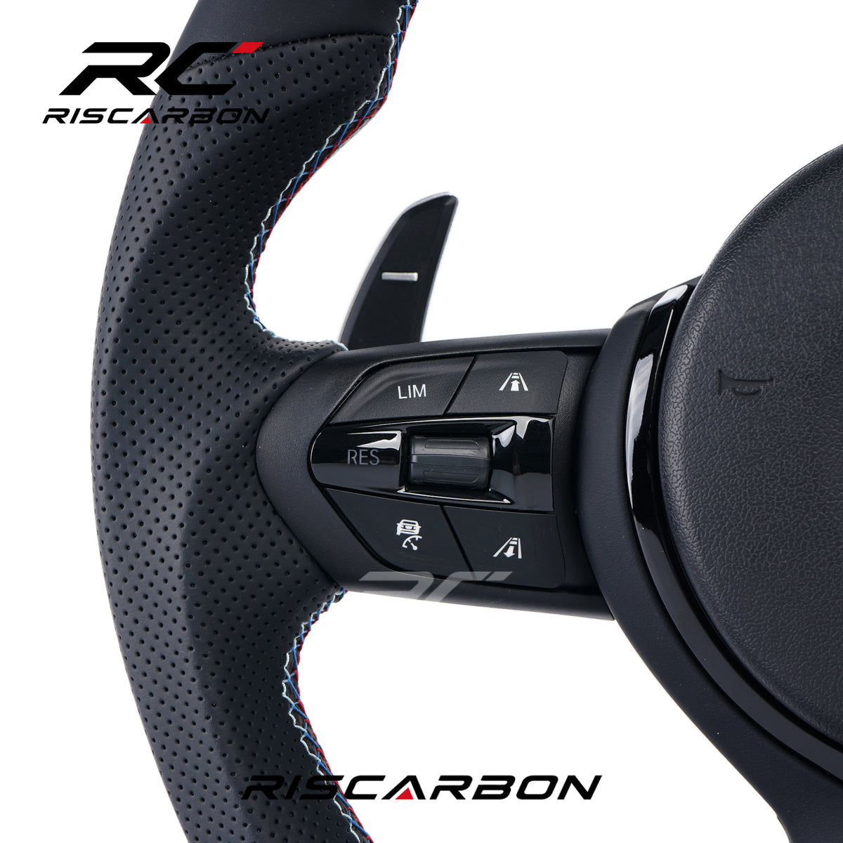 RISCARBON Car Steering Wheel ACC Heated Vibration for BMW F07 F10 F11 F18 F06 F12 F13 F01 F02 F03 F30 F31 F36 F25 F20 F21 Steering Wheel