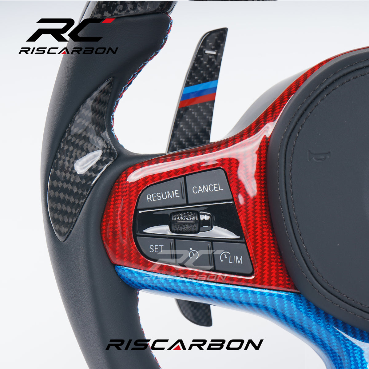 RISCARBON Carbon Fiber Direct Fit Car Steering Wheel for BMW G30 G20 G32 G01 G02 G28 G31 G87M3 M4 M5 M6