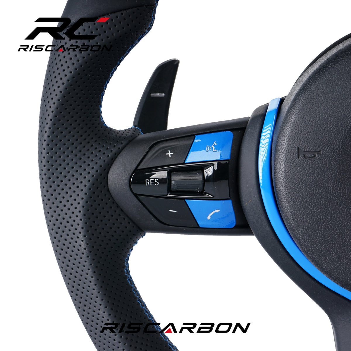 RISCARBON Factory Price Leather Steering Wheel for BMW E70 E81 E82 E90 E91E92 E93 E87 E88 E89 E84 Plug and Play