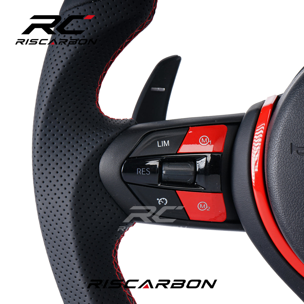 RISCARBON For Driving Leather Car Steering Wheel for BMW F01 F20 F30 F15 F16 F21 F22 F31 F32 F25 M3 M5