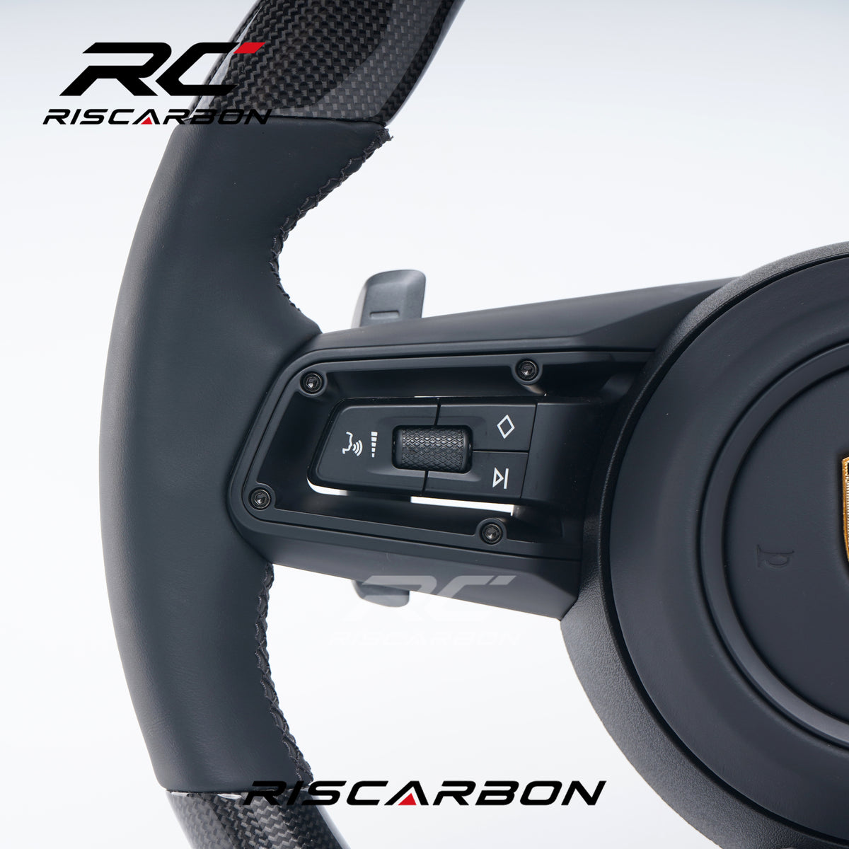 RISCARBON Carbon Fiber Sports Steering Wheel for Porsche 991 911 992 718 918 Panamera 718 Boxster for Daily Driving Durable Plug and Play