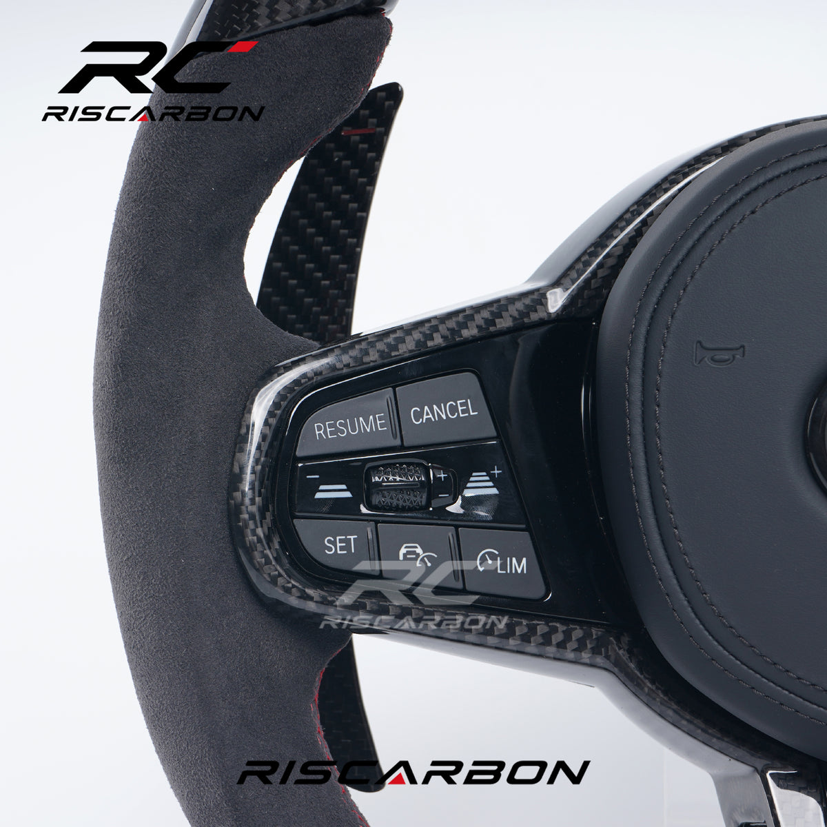 RISCARBON Car Steering Wheel for Toyota Hilux Innova Revo Hilux LC70 LC200 Supra Prado 2015-2022