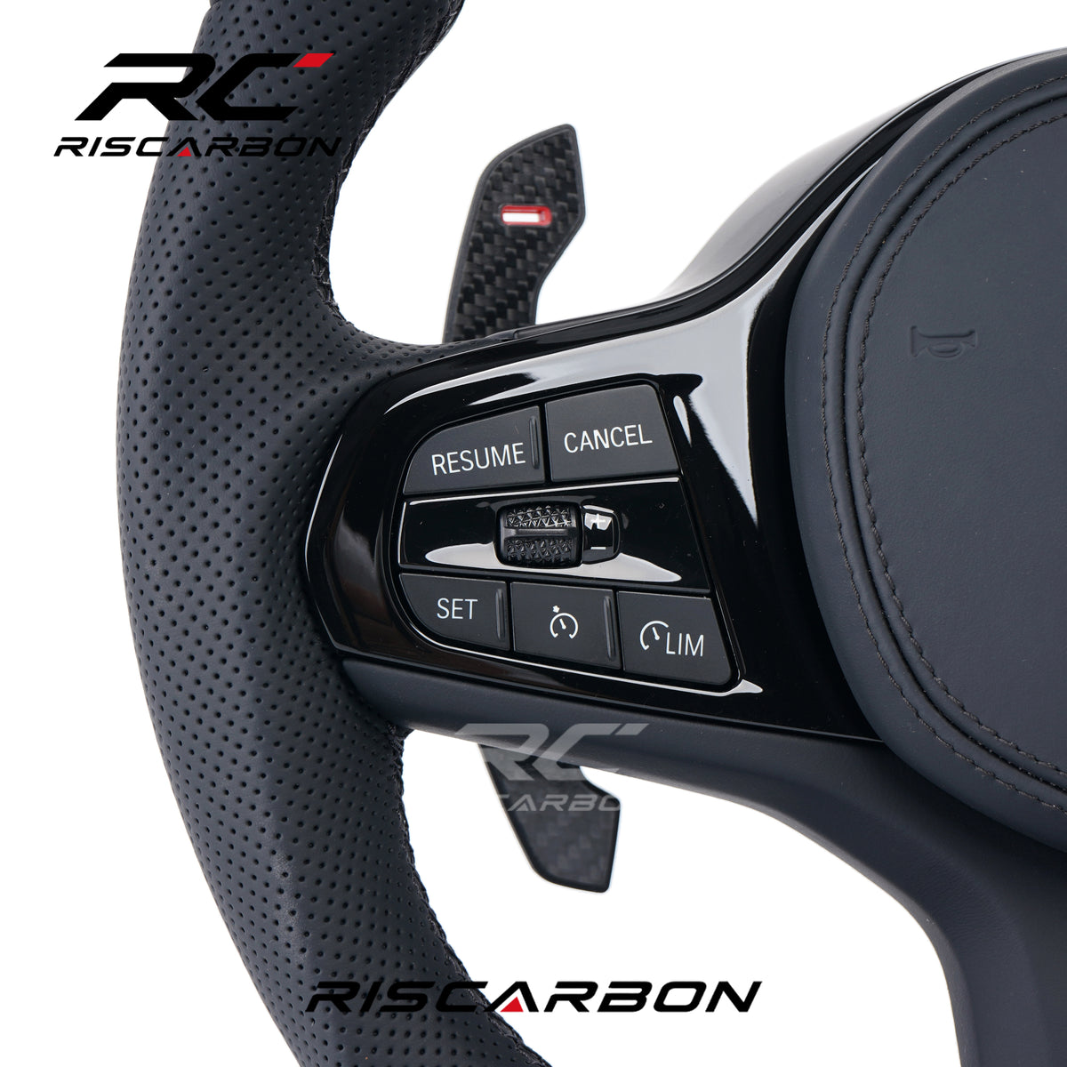 RISCARBON High-Quality Full Leather Car Steering Wheel for BMW  X3 X4 X5 X6  G01 G02 G08  G21 G22 G23 G20 G28 G30  G31 G38 M340i M440i