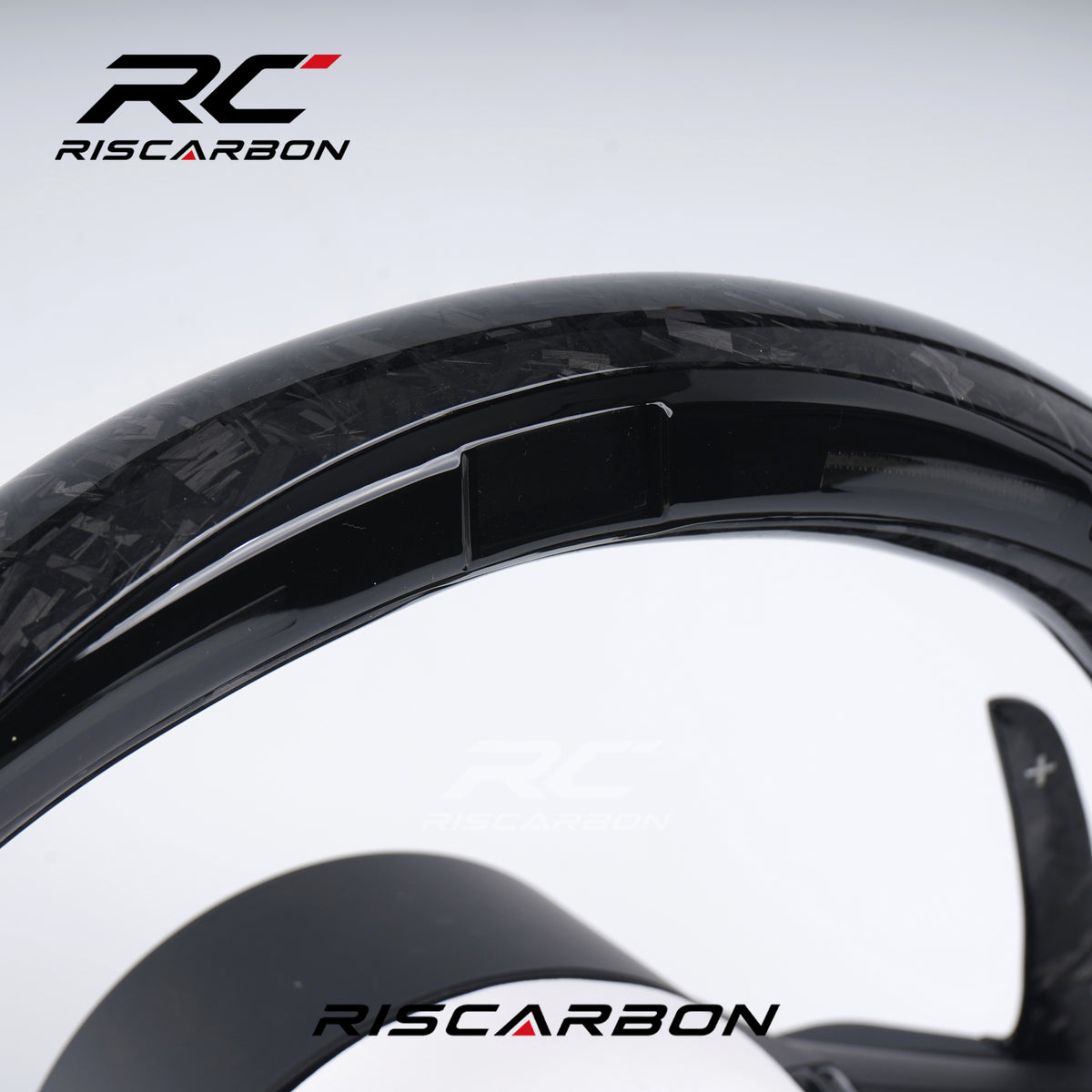 RISCARBON Custom White Carbon Fiber LED Steering Wheel for BMW F-Series Models (1, 2, 3, 4, 5, 6, 7 Series, X1, X2, X3, X4, X5, X6)