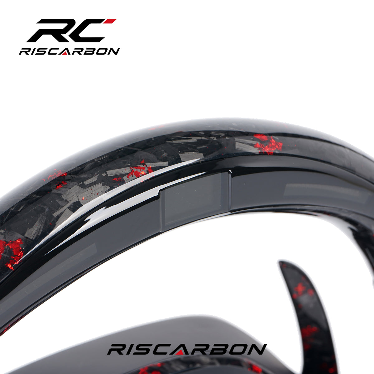 RISCARBON Flat Bottom Forge Carbon Fiber Leather CS Car Steering Wheel for BMW X3 X4 G21 G22 G23 G20 G30 G01 G02 G08 G31 G38 Plug and Play with LED