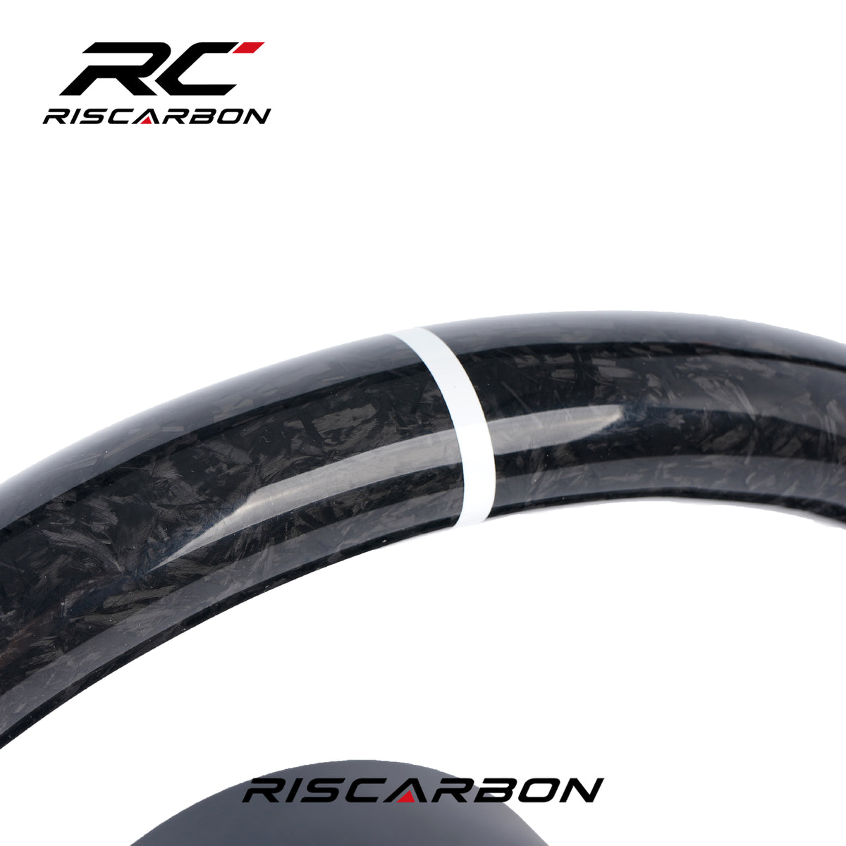 RISCARBON Forge Carbon Fiber Leather with White Stripe Steering Wheel for BMW F30 F10  F11 F15 F20 F21 F22  F16 F01 F31 F25 F15 Plug and Play