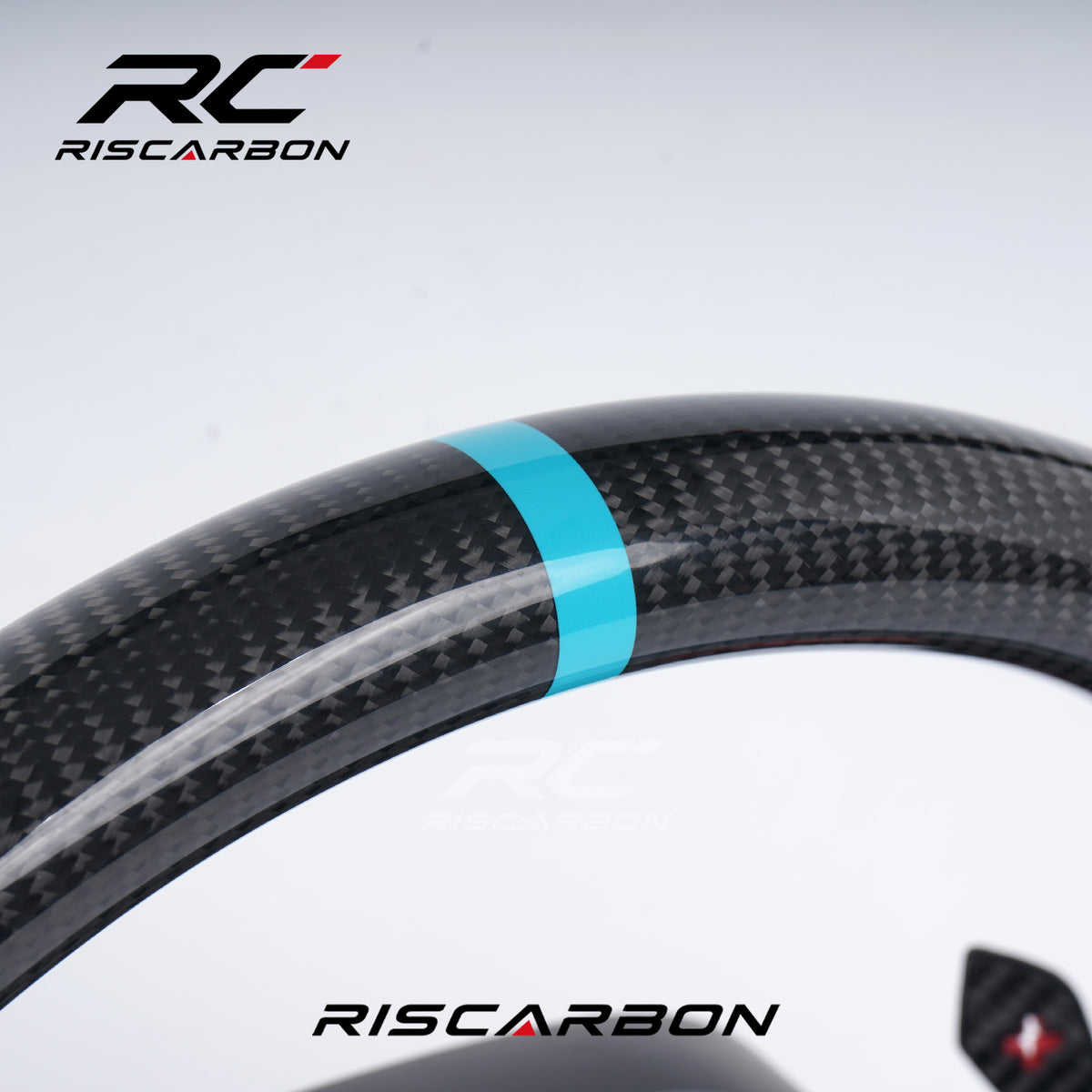 RISCARBON Real Carbon Fiber Leather CS Car Steering Wheel for BMW G21 G22 G23 G20 G28 G30 G01 G02 G08 G31 G38 G01 G05 X3 X4 X5 with Blue Stripe