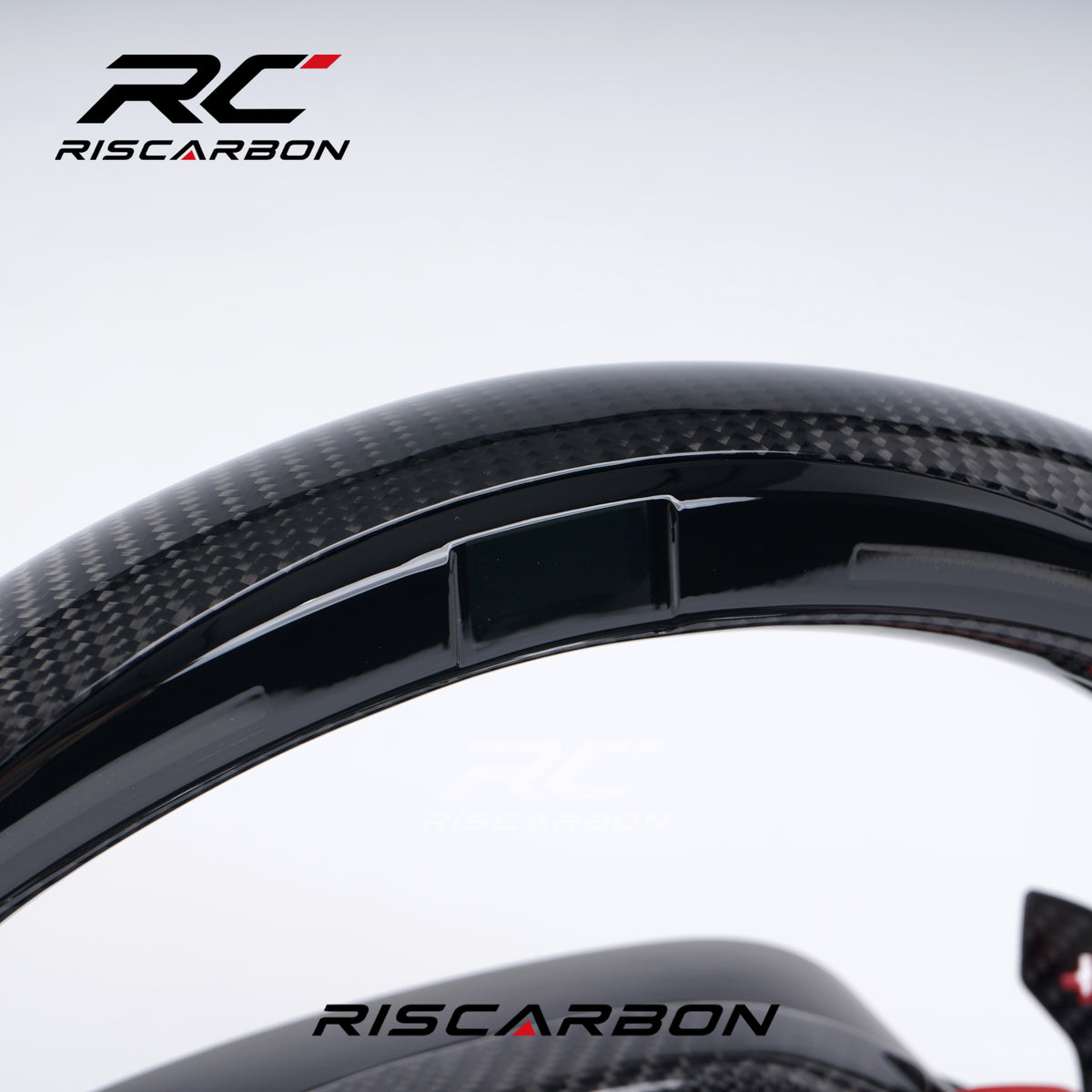 RISCARBON  CS Carbon Fiber LED Heating Vibration Red perforated leather Steering Wheel for BMW F10 F30 G30 G31 G32 X5 G01 G02 G87 M3 G80 M4 G42 G20 Modification