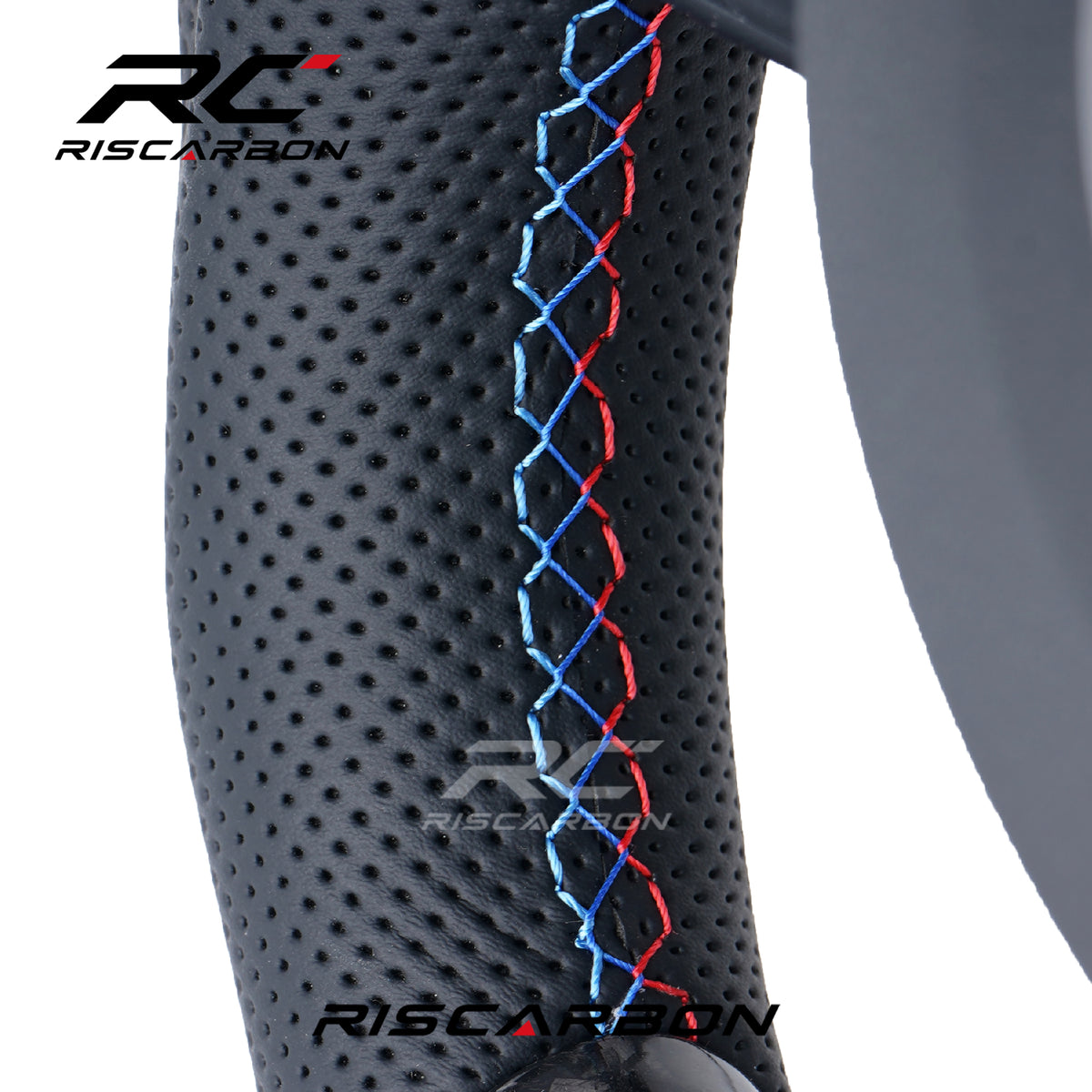 RISCARBON Forge Carbon Fiber Leather with White Stripe Steering Wheel for BMW F30 F10  F11 F15 F20 F21 F22  F16 F01 F31 F25 F15 Plug and Play