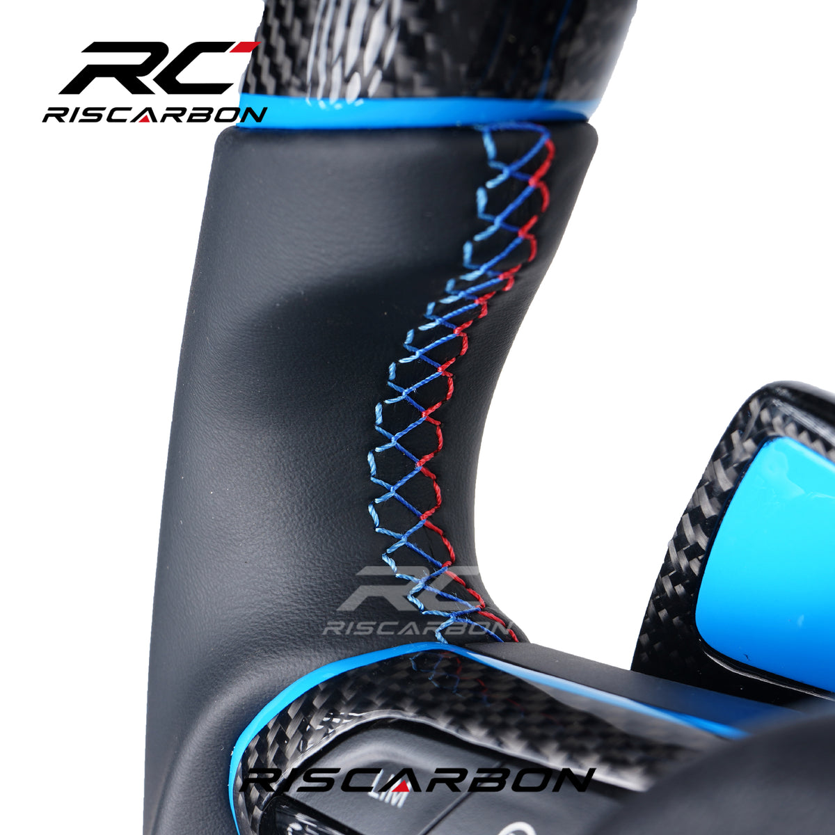 RISCARBON Leather Car Steering Wheel for BMW F15 F20 F22 F25 F31 F30 F12 F16 F21 F39 5 6 7 for Sport Style for Modification Carbon Fiber