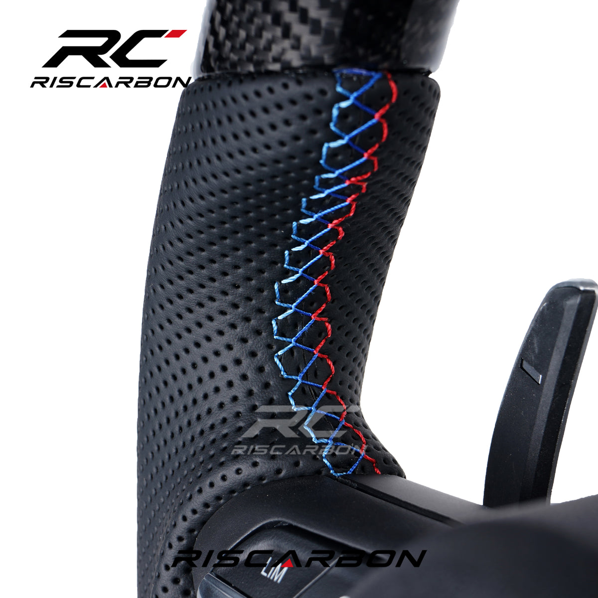 RISCARBON Modified High Carbon Fiber Perforated Leather Steering Wheel m Performance for BMW F10 F20 F22 F30 F40 F32 F36 F25 F11 F12 F18