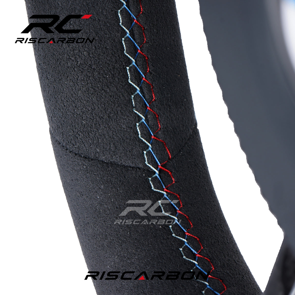 RISCARBON Hot Sale CS Full Suede Car Steering Wheel for BMW  X3 X4 X5 X6  G01 G02 G08  G21 G22 G23 G20 G28 G30  G31 G38 M340i M440i