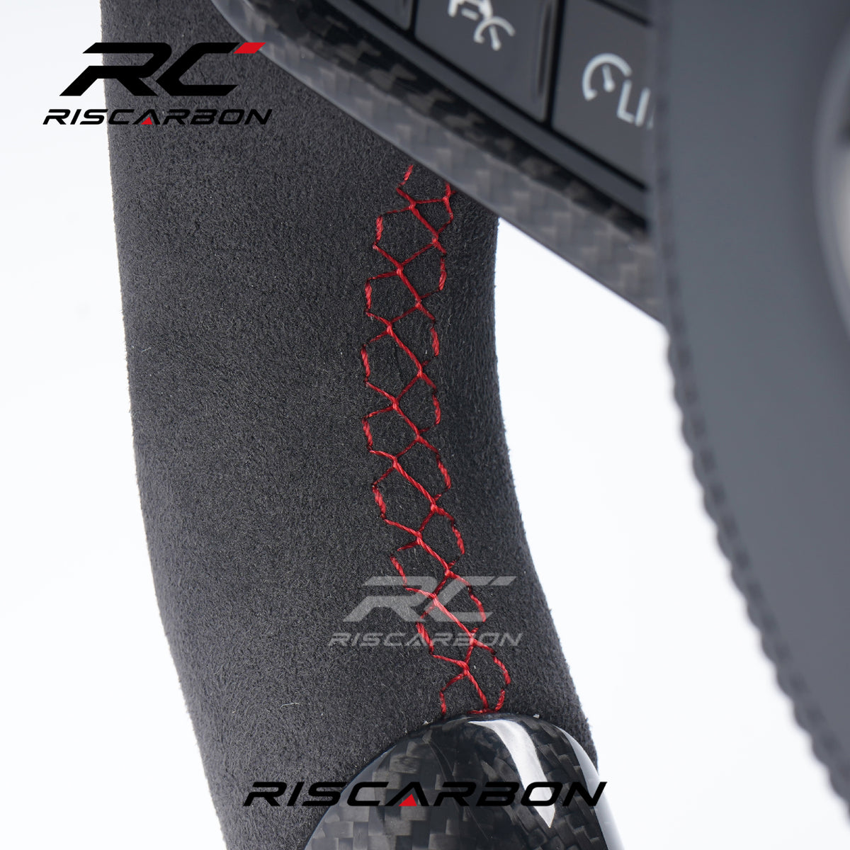 RISCARBON Car Steering Wheel for Toyota Hilux Innova Revo Hilux LC70 LC200 Supra Prado 2015-2022