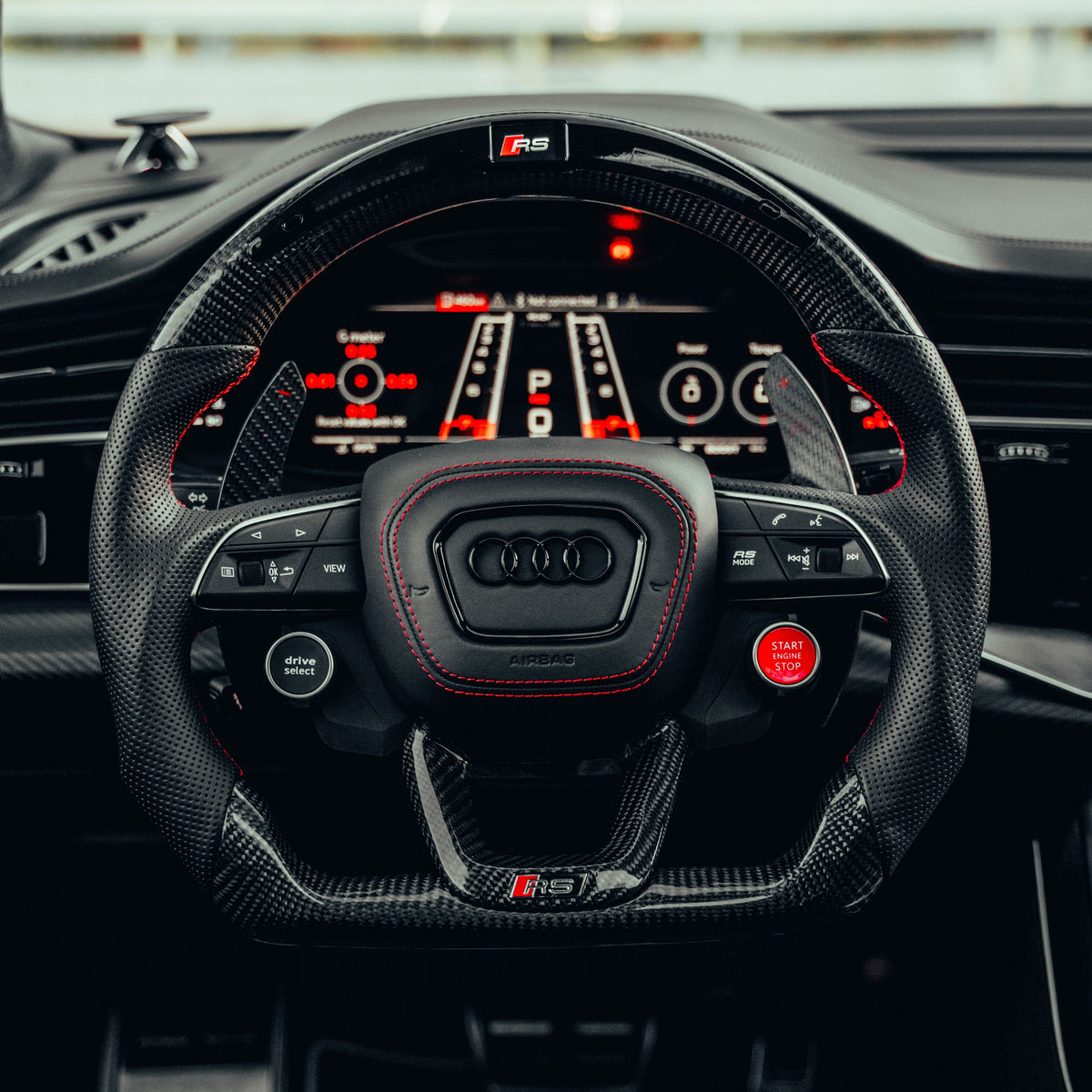 Custom carbon fiber steering wheel